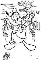 A coloring page of donald duck